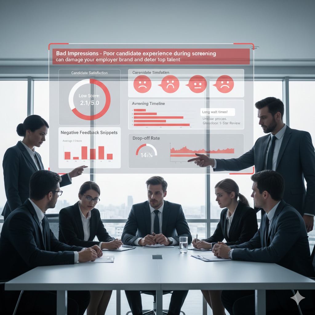 A candidate looking frustrated during a phone call